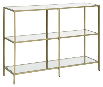 Immagine prodotto di Tavolino consolle in vetro temperato | Oro | 100x30x73 cm