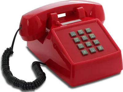 Produktbild von Opis PushMeFon Cable: EIN Retro Festnetztelefon mit Tastenblock, ideal als altes Telefon für stilvolle Dekoration in rot