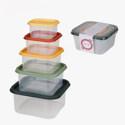 Produktbild von Frischhaltedose Set mit Deckel 5-teilig Kunststoff Stapelbar