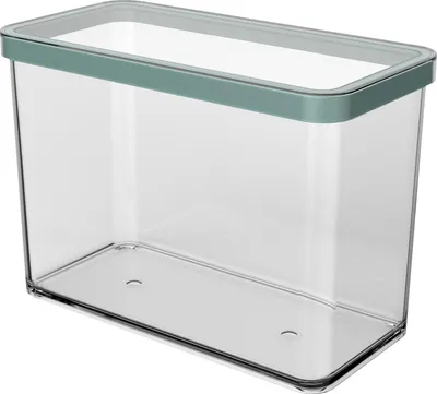 Obrázek produktu pro Prémiová obdélníková nádoba 2,1 l LOFT, barva:průhledná / jmelí zelená