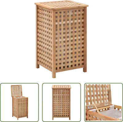Obrázok produktu pre The Living Store Kôš na bielizeň 39x39x65 cm z masívneho orechového dreva