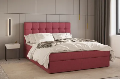 Produktbild von Kontinentalbett, Boxspringbett, Bett mit bettkasten, Bonell-Matratze und Topper, Doppelbett - Boxspringbett 05 - 180x200 - Rosa - Hugo 15