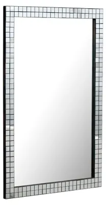 Produktbild von Wohnling Wandspiegel Mosaik 60x90 cm Schwarz, MDF-Rahmen für Flur & Wohnzimmer