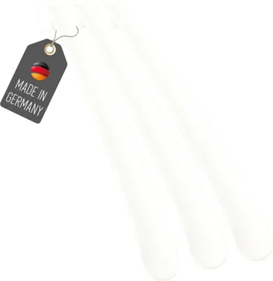 Produktbild von 3 Stück Schuhanzieher 50cm Kunststoff Weiß Set Schuhlöffel Xl Lang stabil Plastik Schuhanziehhilfe für Familie mit Haken zum aufhängen