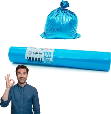Obrázok produktu pre LDPE vrecia na odpad SIPEKO 120L 25ks. BLUE