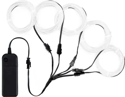 Produktbild von 5*1m EL Kabel Neon Lichtschnur Leuchtschnur LED Licht Glühen Leuchtdraht Weiß