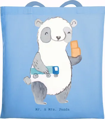 Produktbild von Mr. & Mrs. Panda Tote Bag Speditionskaufmann Herz - Sky Blue - Geschenk, Jutebeutel, Freizeittasche, Laptoptasche, Tasche, Schultasche