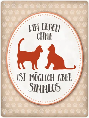 Produktbild von Ein Leben ohne Katzen ist möglich aber sinnlos Metallschild XXL mit Katzen Motiv