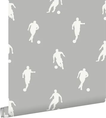 Produktbild von ESTAhome Tapete Fußballspieler Grau 53 cm x 10.05 m