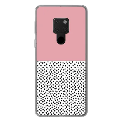 Produktbild von MuchoWow® Handyhülle Schutzhülle Hülle für Huawei P40 Lite Polka dots - Schwarz - Rosa Silikon Softcase Handy Hülle - Handy