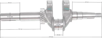 Zdjęcie produktu dla Wał korbowy Zongshen Xp200A 6,5Hp 22,2Mm 50Mm 100003836