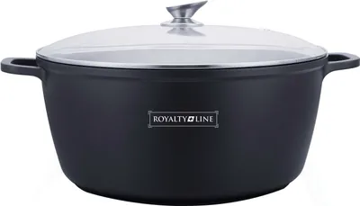 Zdjęcie produktu dla Royalty Line RL-BS36M: Garnek odlewany ciśnieniowo ze szklaną pokrywką - 36 cm
