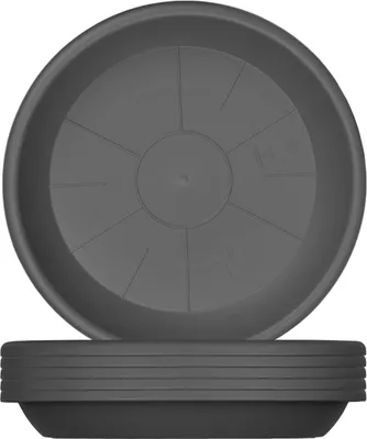 Produktbild von BigDean 6x Blumentopf Untersetzer Ø 24 cm Farbe Anthrazit Kunststoff Blumenuntersetzer Blumentopfuntersetzer passend zu Ø 25 cm Blumentöpfen