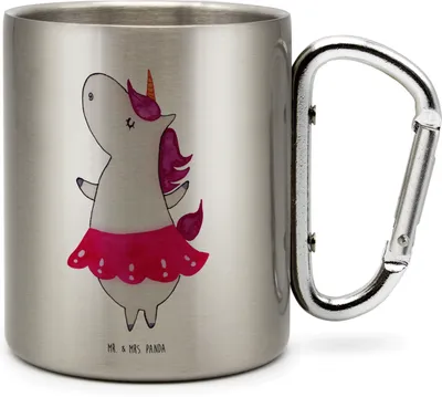 Produktbild von Mr. & Mrs. Panda Thermobecher Einhorn Ballerina - Transparent - Geschenk, Teebecher, Spaß, Isolierbecher, Wohnung, Party, Tanzen, Geburtstag, Kaffeebecher Edelstahl
