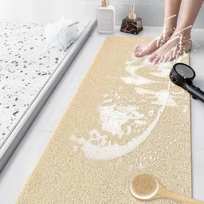 Obrázek produktu pro Protiskuzová podložka pod sprchu z PVC s masážní texturou, rozměry 40 x 80 cm, barva béžová