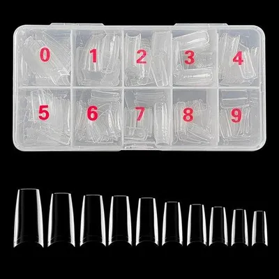 Productafbeelding van 500 Stuks Transparante Valse Nagels voor een Perfecte Look