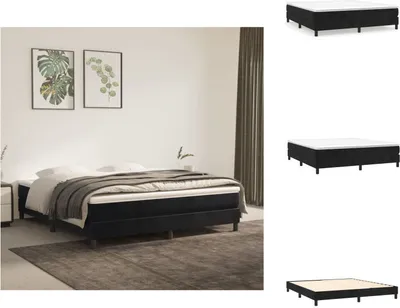 Produktbild von vidaXL Boxspringbett Schwarz 160x200 cm Samt -  Betten & Bettgestelle