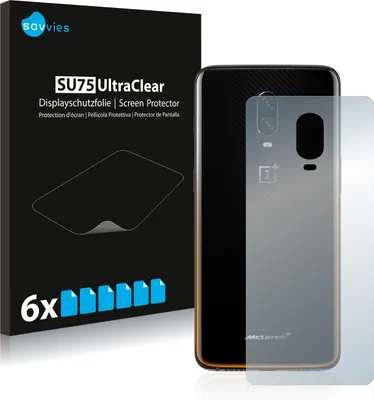 Produktbild von 6x Savvies Schutzfolie für OnePlus 6T McLaren (Rückseite) Folie Klar