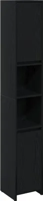 Produktbild von Möbel Badschrank Schwarz Eiche 30x30x183,5 cm Holzwerkstoff - Badezimmer 862505