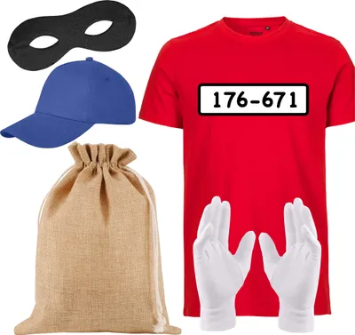 Produktbild von Gangster Panzerknacker Kostüm - Uni Erwachsene 170-190cm - Fasching, uni