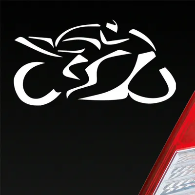 Produktbild von Auto Aufkleber Motorrad Mopped Biker Racing 12x6 cm Weiss Matt Sticker Heckscheibenaufkleber