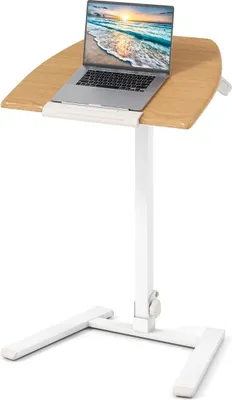 Zdjęcie produktu dla Regulowane biurko pod laptopa z pochylanym blatem i kółkami