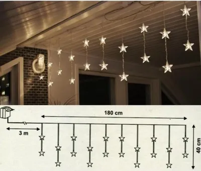 Produktbild von Best Season LED-Lichtervorhang mit Sternen, 20tlg. ca. 180 x 40 cm, warmwhite, 2006-63