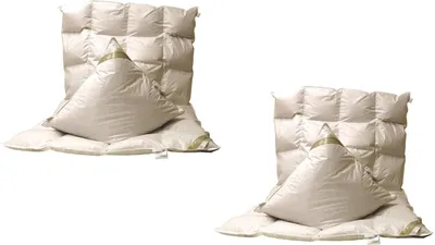 Produktbild von 2 x Set Daunenbett Daunendecke Bettdecke 4x6 155x220 100% + Kissen 80x80 4.tlg.