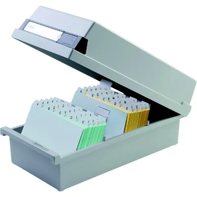 Produktbild von Karteikasten A7quer 1300 Karten lichtgrau