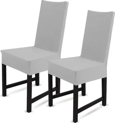Obrázek produktu pro Bestlivings potah na židli ( balení 2 ks / stříbrný ) - elastický potah ( 42 cm x 65 cm ) elastický potah na židli univerzální potah - potah na sedadlo Elastan - bavlna, jídelna