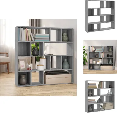 Produktbild von vidaXL Bücherregal/Raumteiler Grau Sonoma 105x24x102 cm - Raumteiler
