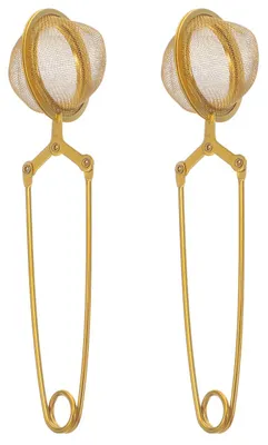 Teesieb 2er-Pack, Edelstahl 304, feinmaschig, gold, 17,5 cm