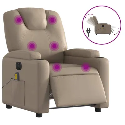 Produktbild von vidaXL Massagesessel Elektrisch Cappuccino-Braun Kunstleder
