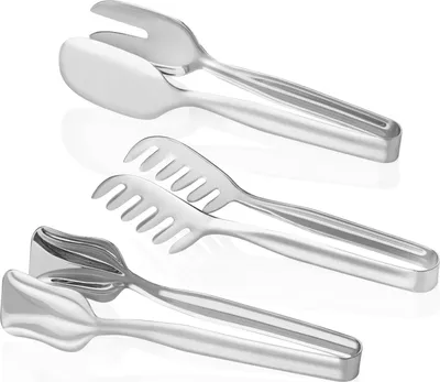 Productafbeelding van Hermia Concept, hoogwaardige serveerset (3-delig) van 100% roestvrij staal, chroom | 1x taartvork (20x4 cm), 1x saladevork (21x6 cm), 1x pastavork (21x6 cm) | Geschikt voor de vaatwasser en de magnetron.
