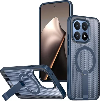 Immagine prodotto di Custodia rinfrescante per Xiaomi 15T 5G, design ibrido in acrilico con MagSafe e supporto, colore blu