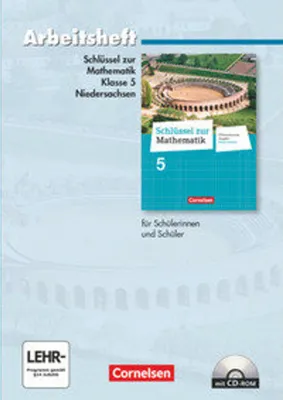 Obrázok produktu pre Schlüssel zur Mathematik 5. Schuljahr. Arbeitsheft mit eingelegten Lösungen und CD-ROM. Differenzierende Ausgabe Niedersachsen
