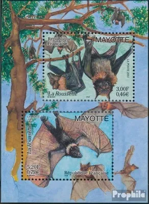 Produktbild von Briefmarken Mayotte 2001 Mi Block5 (kompl.Ausg.) postfrisch Komorenflughund
