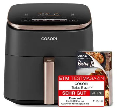 Immagine prodotto di Friggitrice ad aria Cosori Turbo Blaze, colore nero, taglia unica / Spina europea, 220V, colore nero, taglia unica