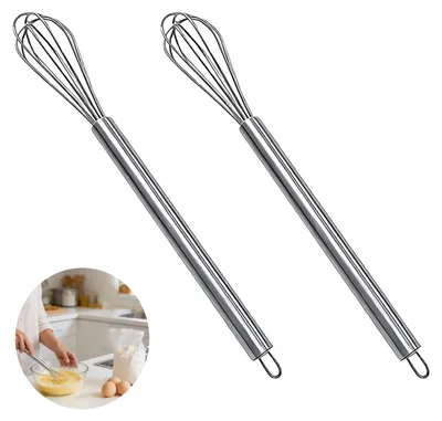 Productafbeelding van Mini-garde set - 2 stuks van roestvrij staal - Voor mengen, kloppen en opschuimen - 7 inch