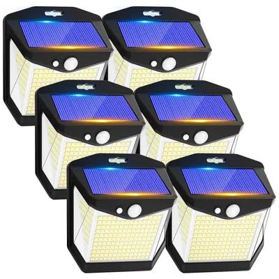Zdjęcie produktu dla Czujnik ruchu zewnętrzny - 248 diod LED, lampa solarna, wodoodporna (IP65), zestaw 6 sztuk