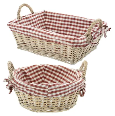 Imagen del producto de Frank Flechtwaren: Cesta de almacenamiento, cesta universal, cesta de mimbre trenzado. Diseño: rectangular y redondo. Código: 102462