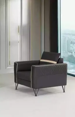 Produktbild von Couchgarnitur Polstermöbel Dreisitzer Sessel Designer Textil Möbel 2tlg 3+1