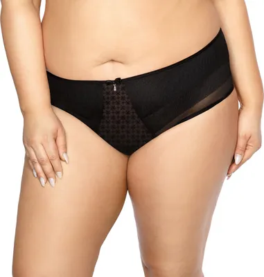 Produktbild von Gaia Damen Slip Unterhose Stickerei Netz Schleife Unterwäsche 874P Samira , Schwarz, S