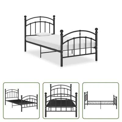Produktbild von The Living Store Bettgestell Schwarz Metall 100x200 cm
