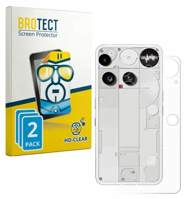 Produktbild von 2x Für Nothing Phone (3) (Rückseite) Schutzfolie BROTECT Displayschutz Display Schutz Folie Klar Transparent