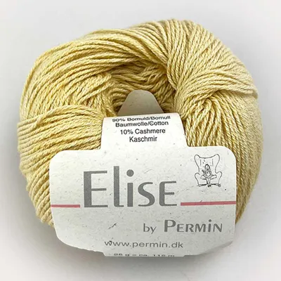 Immagine prodotto di Elise by Permin – Lussuoso filato di cotone e cashmere (25 g/115 m) (08 giallo)