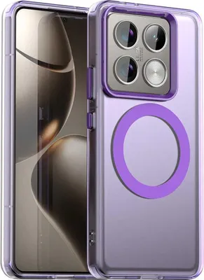 Produktbild von MagSafe Hülle für Xiaomi 14T Pro - Phonesta HardFrost Semi-Transparent Back Cover - Matt Lila
