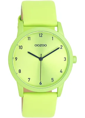 Image de Oozoo montre cuir vert Timepieces dames montre à quartz analogique UOC11165