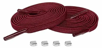 schnuersenkel elastisch rotbordeaux clips silber glanz