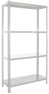 Obrázok produktu pre Odolná kovová regálová konštrukcia so 4 policami, rozmery 75 x 30 x 150 cm – biela
